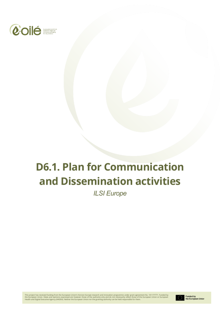 Cover of D6.1 - Plan for Communication and Dissemination Activities